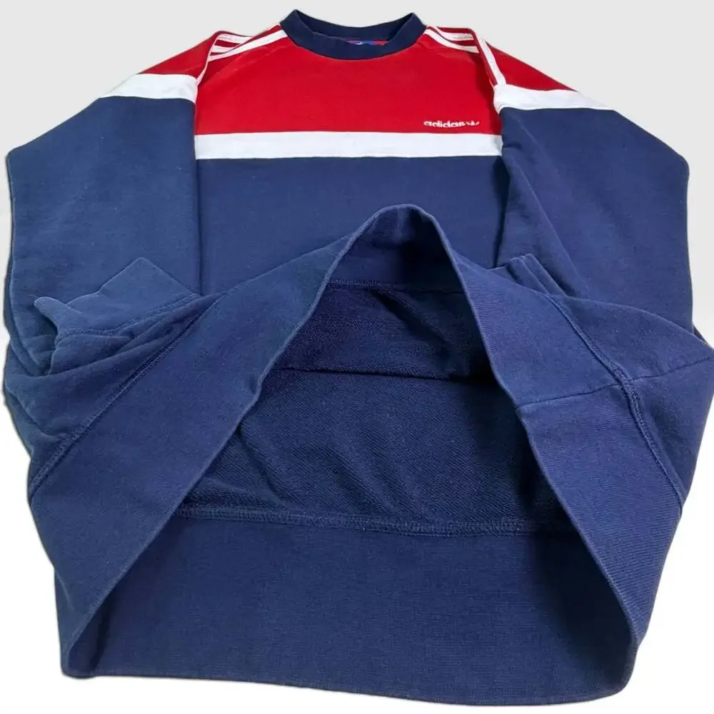 Vintage Adidas Originals Trefoil Colorblock 3 Stripe Crewneck Sweatshirt M